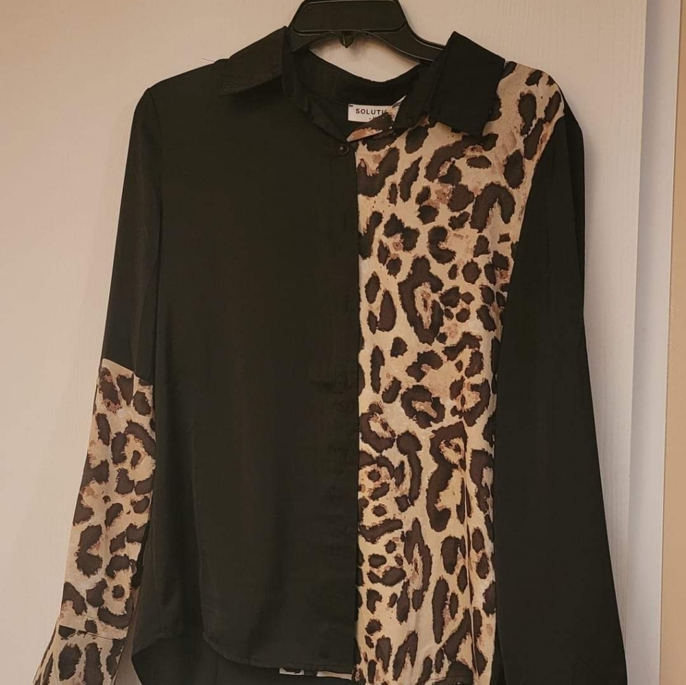Patch Work Button Down Blouse